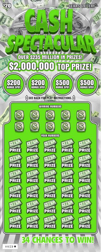 cash spectacular texas lottery